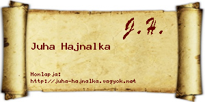 Juha Hajnalka névjegykártya